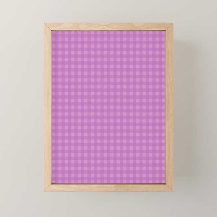 Gingham Check Pattern in Lavender Orchid Purple Mini Art Print Gallery Image 1