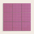 Gingham Check Pattern in Lavender Orchid Purple Wood Wall Art Gallery Image 1