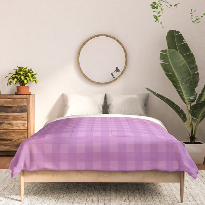 Gingham Check Pattern in Lavender Orchid Purple Comforter Gallery Image 3