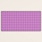 Gingham Check Pattern in Lavender Orchid Purple Desk Mat Gallery Image 3