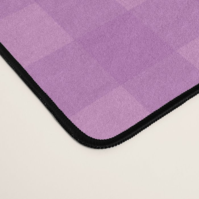 Gingham Check Pattern in Lavender Orchid Purple Desk Mat Gallery Image 4