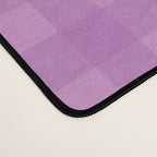Gingham Check Pattern in Lavender Orchid Purple Desk Mat Gallery Image 4