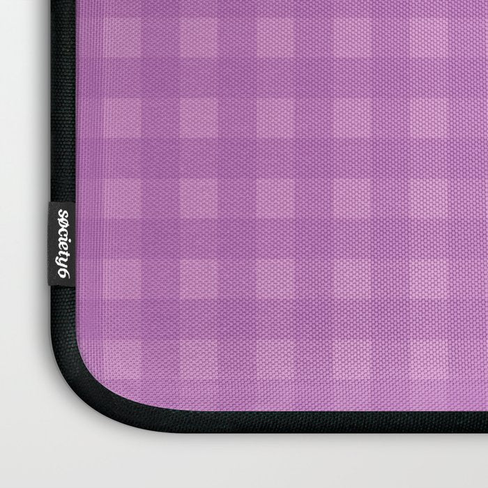 Gingham Check Pattern in Lavender Orchid Purple Laptop Sleeve Gallery Image 3