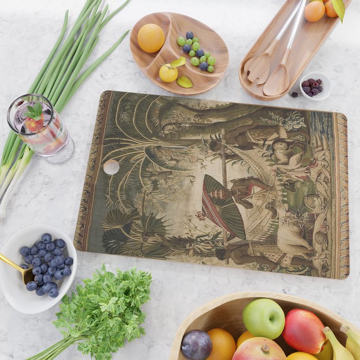 Antique 17th Century Louis XIV Ancient India French Gobelin Tapestry Cutting Board Gallery Image 2