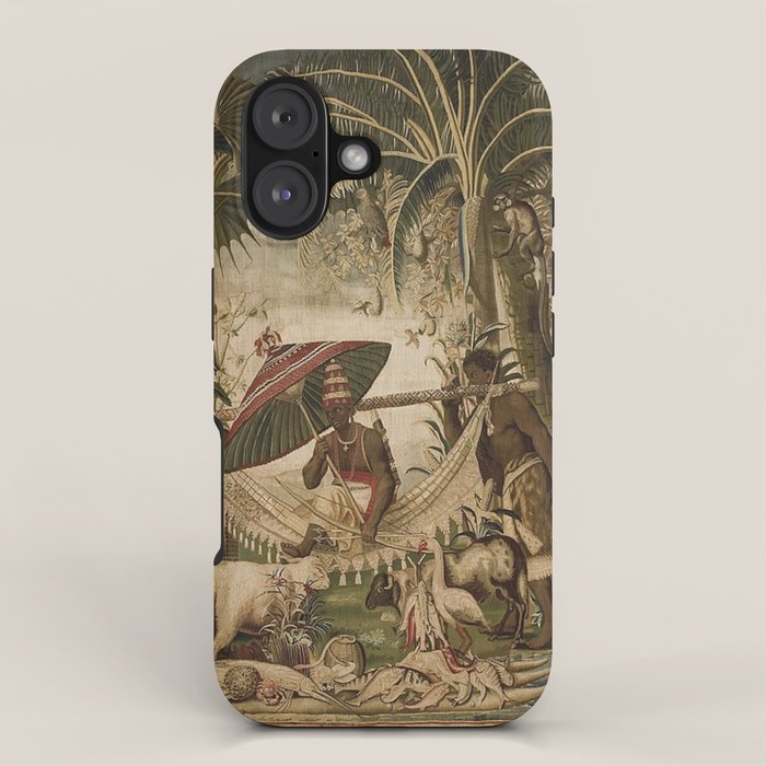 Antique 17th Century Louis XIV Ancient India French Gobelin Tapestry iPhone Case Gallery Image 1