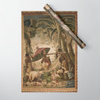 Antique 17th Century Louis XIV Ancient India French Gobelin Tapestry Wrapping Paper Gallery Image 1