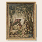 Antique 17th Century Louis XIV Ancient India French Gobelin Tapestry Serving Tray Gallery Image 1