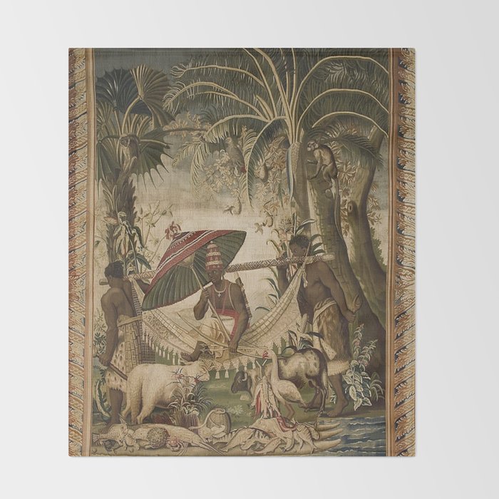 Antique 17th Century Louis XIV Ancient India French Gobelin Tapestry Throw Blanket Gallery Image 2
