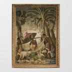 Antique 17th Century Louis XIV Ancient India French Gobelin Tapestry Poster Gallery Image 4