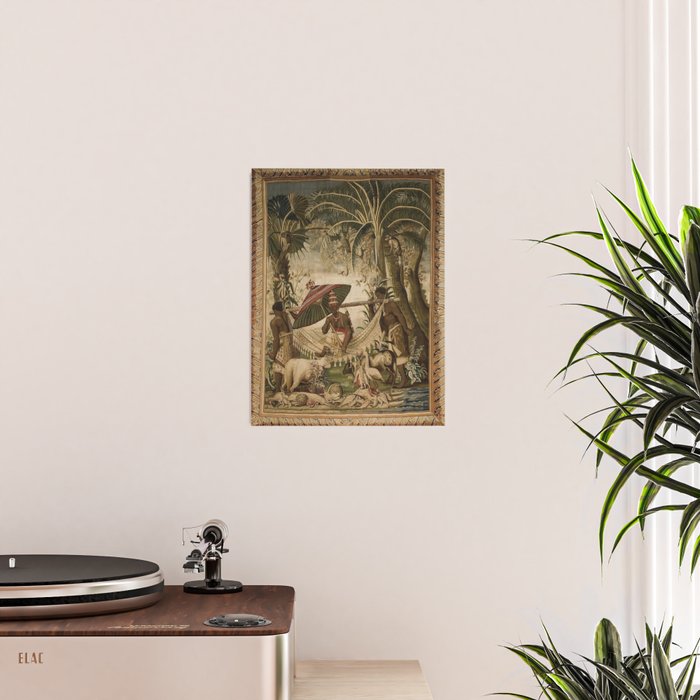 Antique 17th Century Louis XIV Ancient India French Gobelin Tapestry Poster Gallery Image 2
