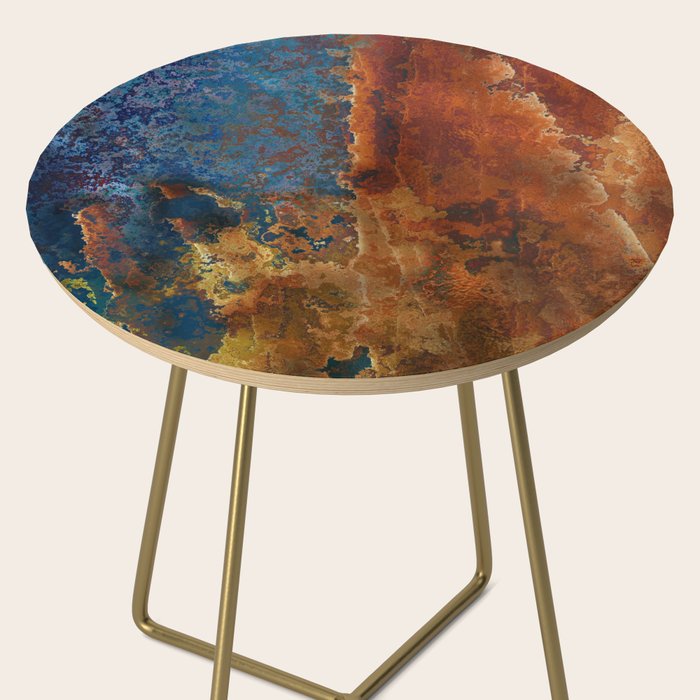 Colorful Blue and Copper Rust Side Table Gallery Image 2