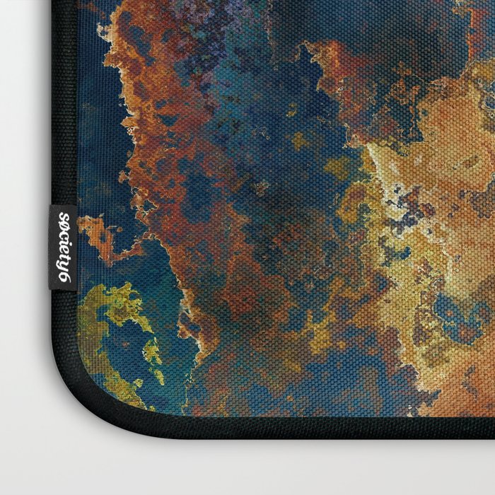Colorful Blue and Copper Rust Laptop Sleeve Gallery Image 3
