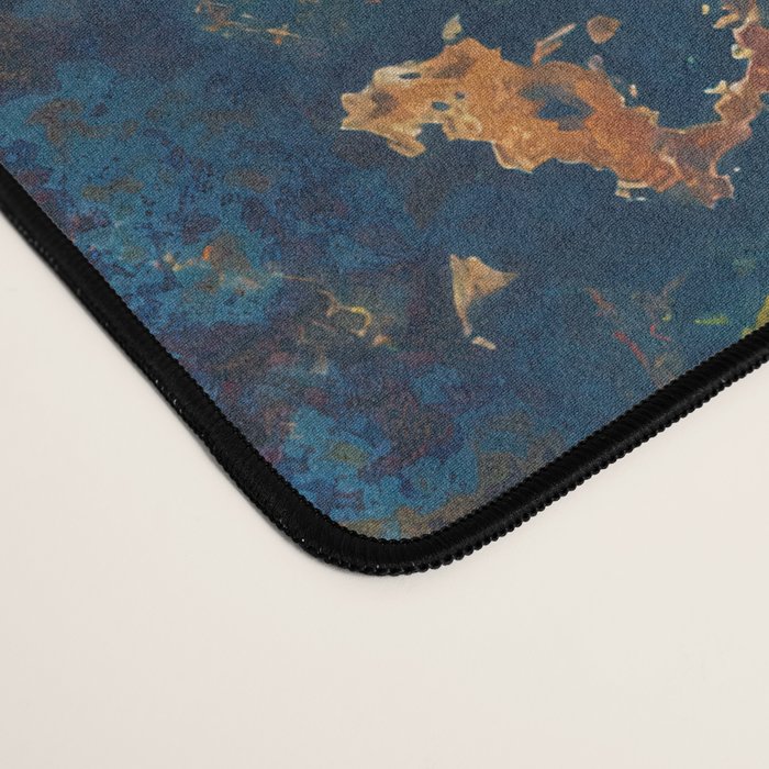 Colorful Blue and Copper Rust Desk Mat Gallery Image 4