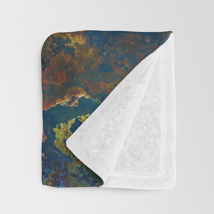 Colorful Blue and Copper Rust Throw Blanket Gallery Image 3