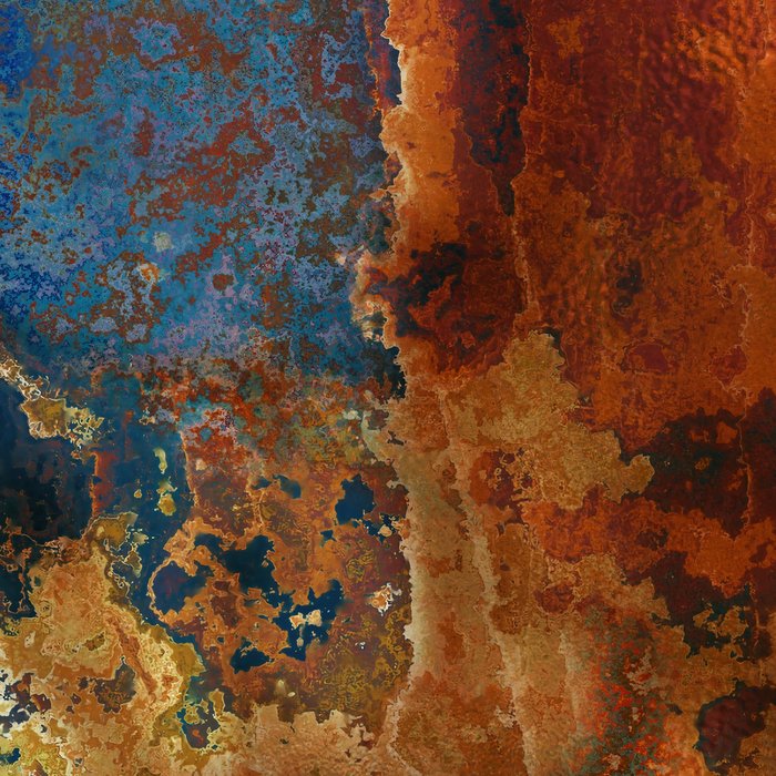 Colorful Blue and Copper Rust Coffee Mug Gallery Image 2