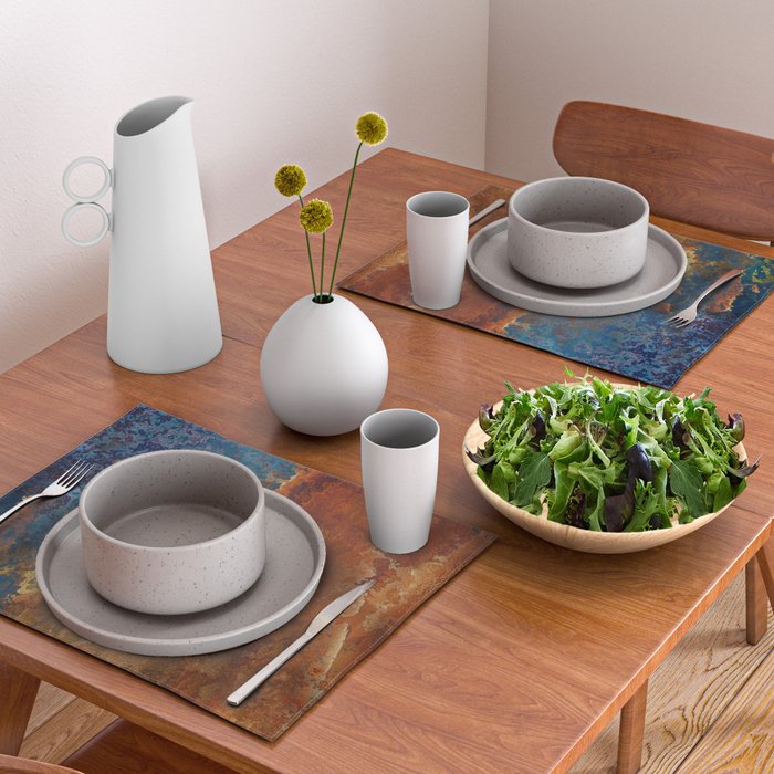 Colorful Blue and Copper Rust Placemat Gallery Image 2