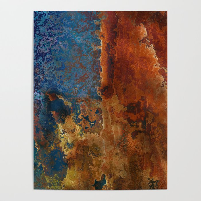 Colorful Blue and Copper Rust Poster Gallery Image 4