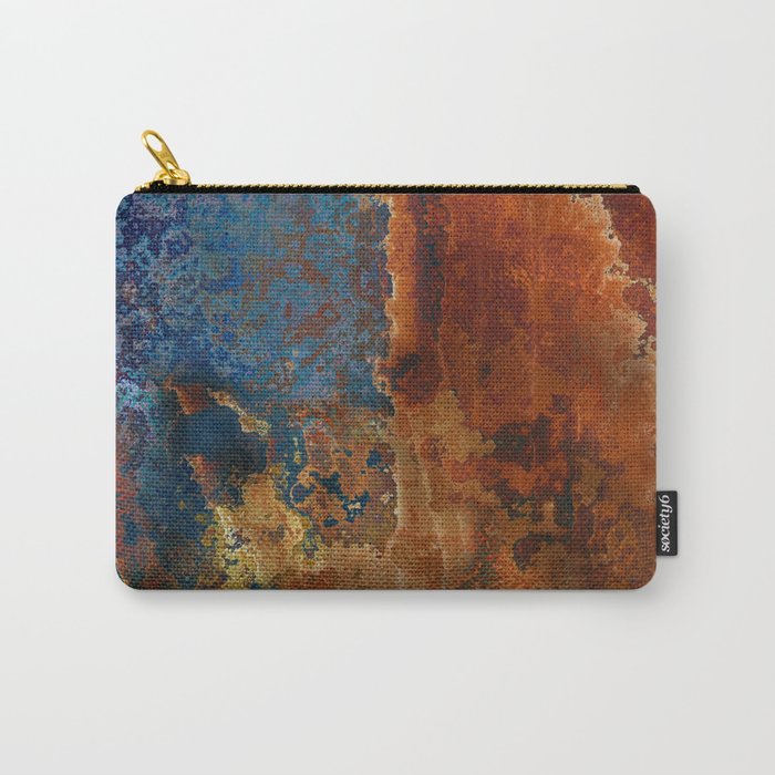 Colorful Blue and Copper Rust Carry All Pouch Gallery Image 1
