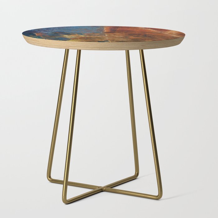 Colorful Blue and Copper Rust Side Table Gallery Image 1