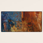 Colorful Blue and Copper Rust Desk Mat Gallery Image 3
