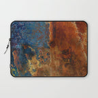 Colorful Blue and Copper Rust Laptop Sleeve Gallery Image 1