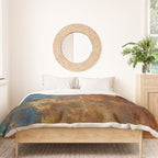 Colorful Blue and Copper Rust Duvet Cover Gallery Image 3