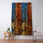 Colorful Blue and Copper Rust Window Curtain Gallery Image 5
