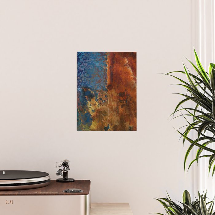 Colorful Blue and Copper Rust Poster Gallery Image 2
