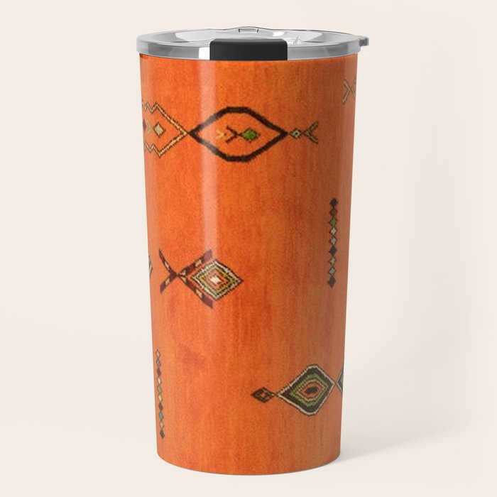Oriental Traditional Moroccan Berber Rug Artwork Travel Mug Gallery Image 1