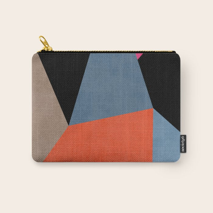 Bold Geometric Abstract Orange Pink Modern Art Carry All Pouch Gallery Image 1