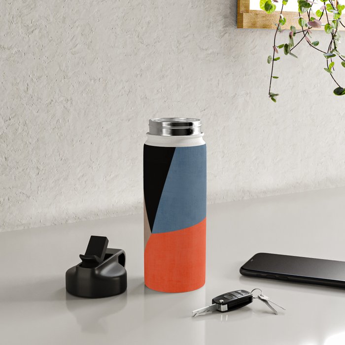 Bold Geometric Abstract Orange Pink Modern Art Water Bottle Gallery Image 4
