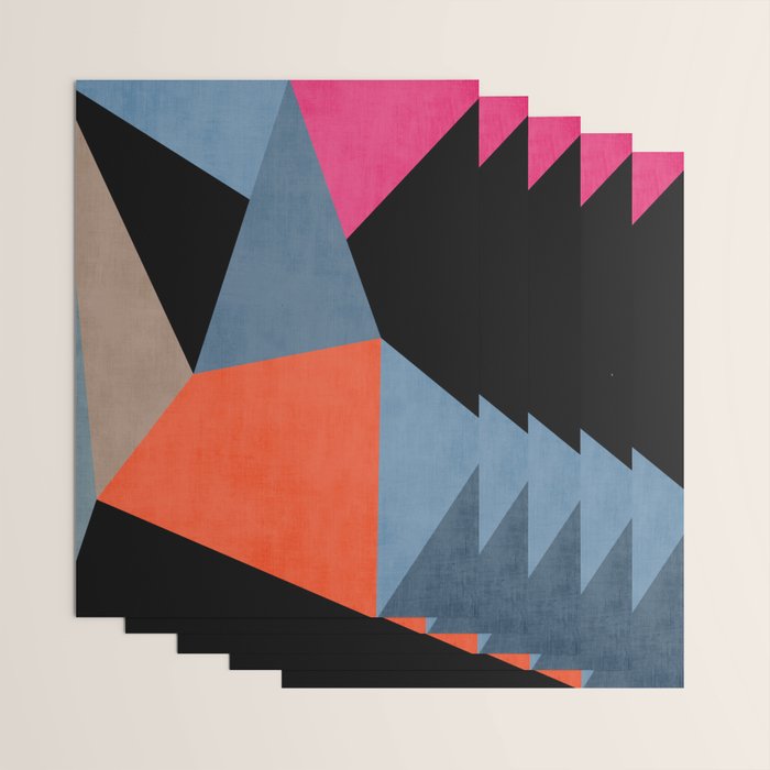 Bold Geometric Abstract Orange Pink Modern Art Wrapping Paper Gallery Image 3