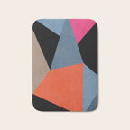 Bold Geometric Abstract Orange Pink Modern Art Bath Mat Gallery Image 1