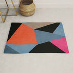 Bold Geometric Abstract Orange Pink Modern Art Rug Gallery Image 1
