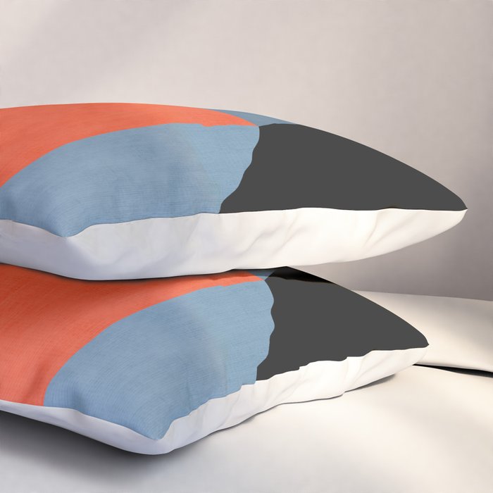 Bold Geometric Abstract Orange Pink Modern Art Pillow Sham Gallery Image 3