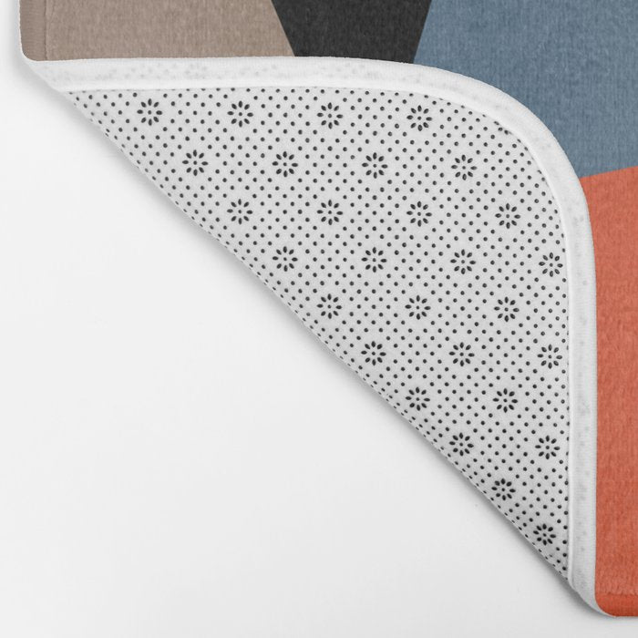 Bold Geometric Abstract Orange Pink Modern Art Bath Mat Gallery Image 2