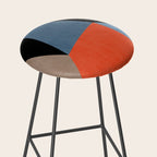 Bold Geometric Abstract Orange Pink Modern Art Stool Gallery Image 2