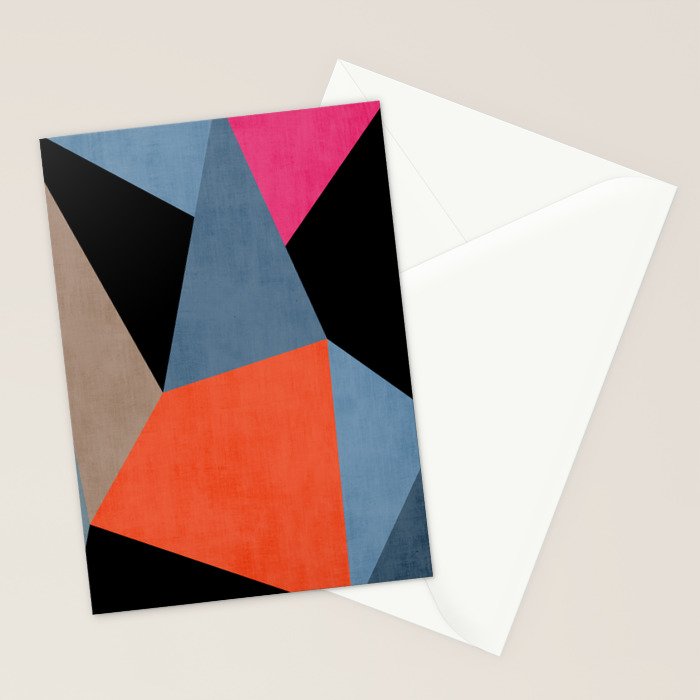 Bold Geometric Abstract Orange Pink Modern Art Stationery Card Gallery Image 2