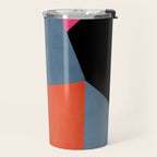 Bold Geometric Abstract Orange Pink Modern Art Travel Mug Gallery Image 2