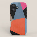 Bold Geometric Abstract Orange Pink Modern Art iPhone Case Gallery Image 1