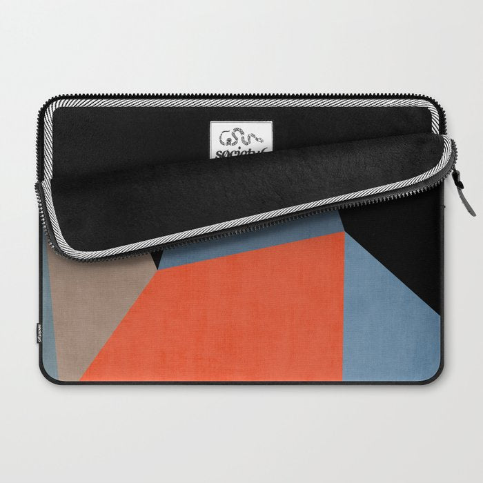 Bold Geometric Abstract Orange Pink Modern Art Laptop Sleeve Gallery Image 2