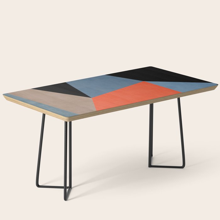 Bold Geometric Abstract Orange Pink Modern Art Coffee Table Gallery Image 1