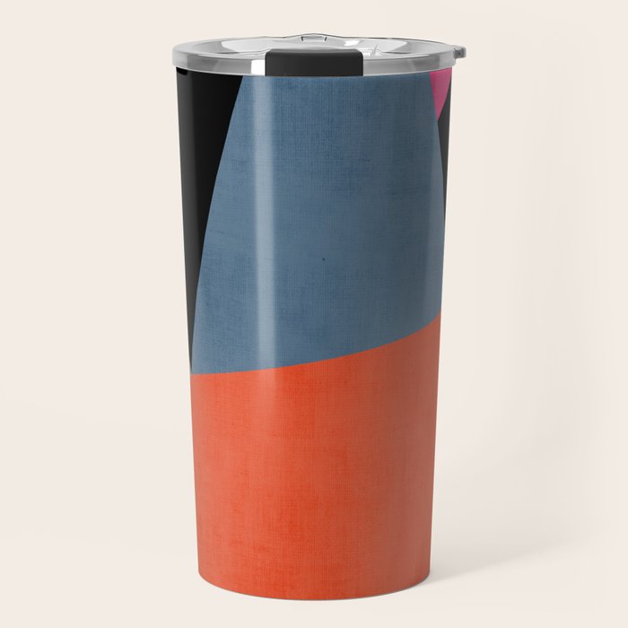 Bold Geometric Abstract Orange Pink Modern Art Travel Mug Gallery Image 1