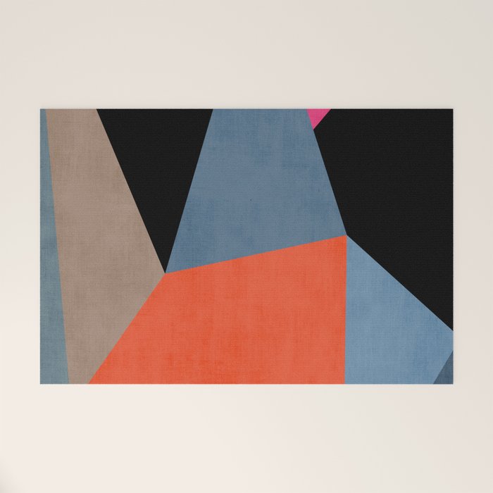 Bold Geometric Abstract Orange Pink Modern Art Welcome Mat Gallery Image 1