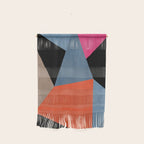 Bold Geometric Abstract Orange Pink Modern Art Wall Hanging Gallery Image 1
