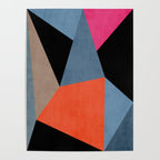 Bold Geometric Abstract Orange Pink Modern Art Poster Gallery Image 4