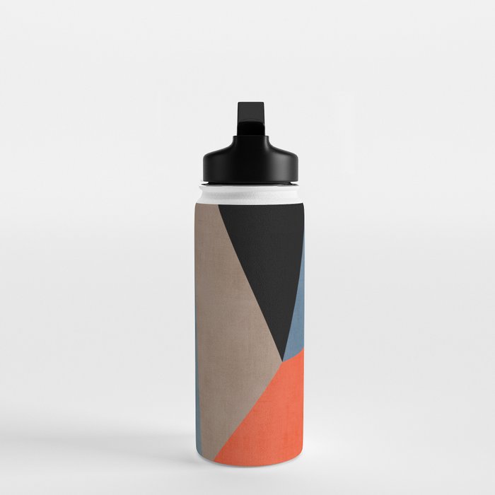 Bold Geometric Abstract Orange Pink Modern Art Water Bottle Gallery Image 3