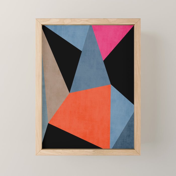 Bold Geometric Abstract Orange Pink Modern Art Mini Art Print Gallery Image 1