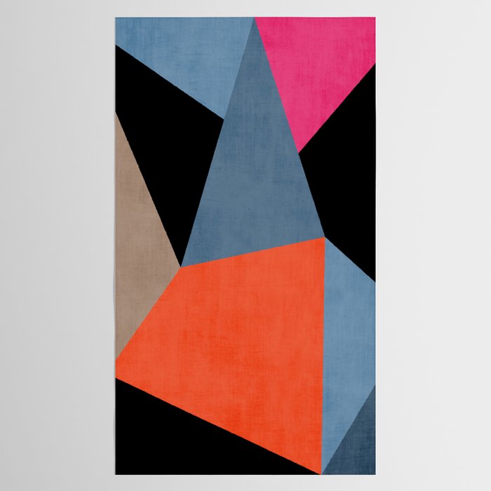 Bold Geometric Abstract Orange Pink Modern Art Tablecloth Gallery Image 2