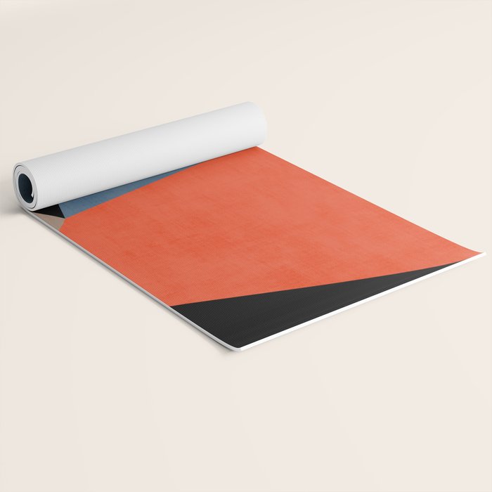 Bold Geometric Abstract Orange Pink Modern Art Yoga Mat Gallery Image 2